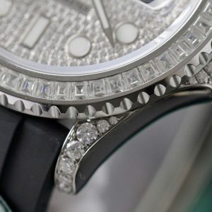 Đồng Hồ Rolex Yacht-Master Chế Tác Full Kim Cương Moissanite Dây Cao Su 42mm (2)