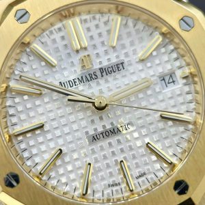 Đồng Hồ Audemars Piguet Replica 11 Royal Oak 15450 Mạ Vàng Mặt Trắng IPF 37mm (2)