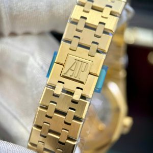 Đồng Hồ Audemars Piguet Replica 11 Royal Oak 15450 Mạ Vàng Mặt Trắng IPF 37mm (2)