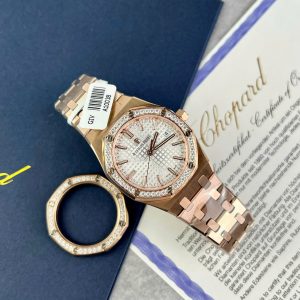 Đồng Hồ Audemars Piguet Royal Oak Chế Tác Vành Đính Moissanite Hong Kong 34mm (2)