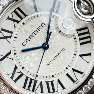 Đồng Hồ Cartier Ballon Bleu WE9009Z3 Mặt Trắng Chế Tác Viền Kim Cương Moissanite Xưởng AF 42mm (2)