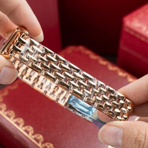 Đồng Hồ Cartier Panthere W2PN0007 Fake 11 Mạ Vàng Hồng Mặt Trắng 27x37mm (2)