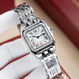 Đồng Hồ Cartier Panthere W2PN0007 Replica 11 Mặt Trắng Vành Đính Đá 27x37mm (2)