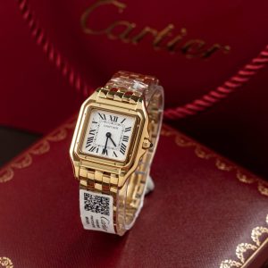 Đồng Hồ Cartier Panthere WGPN0009 Replica 11 Mạ Vàng Gold Mặt Trắng 27x37mm (2)