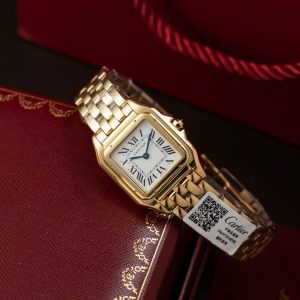 Đồng Hồ Cartier Panthere WGPN0009 Replica 11 Mạ Vàng Gold Mặt Trắng 27x37mm (2)