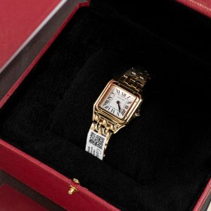 Đồng Hồ Cartier Panthere WGPN0009 Replica 11 Mạ Vàng Gold Mặt Trắng 27x37mm (2)