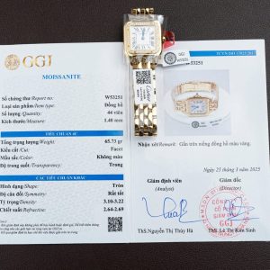 Đồng Hồ Cartier Panthere WJPN0015 Mặt Trắng Chế Tác Vành Kim Cương Moissanite 27x37mm (2)