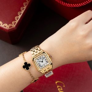 Đồng Hồ Cartier Panthere WJPN0015 Mặt Trắng Chế Tác Vành Kim Cương Moissanite 27x37mm (2)