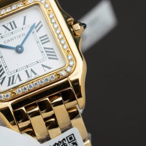 Đồng Hồ Cartier Panthere WJPN0015 Mặt Trắng Chế Tác Vành Kim Cương Moissanite 27x37mm (2)