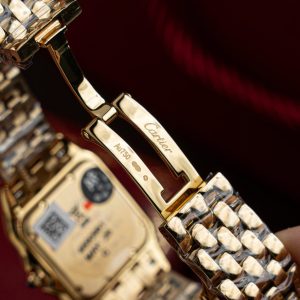 Đồng Hồ Cartier Panthere WJPN0015 Mặt Trắng Chế Tác Vành Kim Cương Moissanite 27x37mm (2)