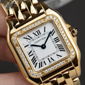 Đồng Hồ Cartier Panthere WJPN0015 Mặt Trắng Chế Tác Vành Kim Cương Moissanite 27x37mm (2)