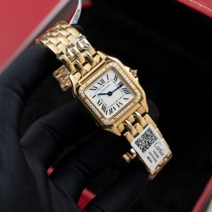 Đồng Hồ Cartier Panthere WJPN0015 Mặt Trắng Chế Tác Vành Kim Cương Moissanite 27x37mm (2)