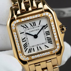 Đồng Hồ Cartier Panthere WJPN0015 Mặt Trắng Chế Tác Vành Kim Cương Moissanite 27x37mm (2)