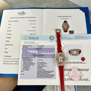 Đồng Hồ Chopard Nữ Chế Tác Bọc Vàng Đính Kim Cương Nhân Tạo Hong Kong 34mm (1)