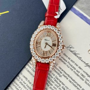 Đồng Hồ Chopard Nữ Chế Tác Bọc Vàng Đính Kim Cương Nhân Tạo Hong Kong 34mm (1)