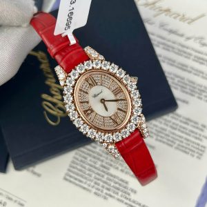 Đồng Hồ Chopard Nữ Chế Tác Bọc Vàng Đính Kim Cương Nhân Tạo Hong Kong 34mm (1)