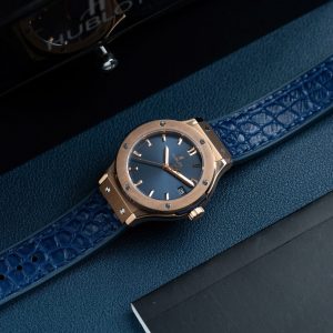 Đồng Hồ Hublot Replica 11 Classic Fusion King Gold Mặt Xanh Blue 33mm (2)