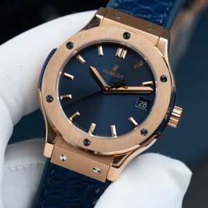 Đồng Hồ Hublot Replica 11 Classic Fusion King Gold Mặt Xanh Blue 33mm (2)