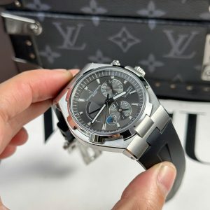 Đồng Hồ Nam Vacheron Constantin Replica 11 Overseas Dual Time 47450 Màu Xám Nhà Máy 9F 42mm (2)