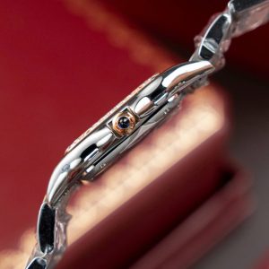 Đồng Hồ Nữ Cartier Panthere WSPN007 Chế Tác Demi Vàng Hồng Viền Đính Moissanite 27x37mm (2)