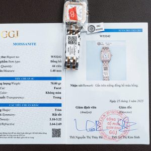 Đồng Hồ Nữ Cartier Panthere WSPN007 Chế Tác Demi Vàng Hồng Viền Đính Moissanite 27x37mm (2)