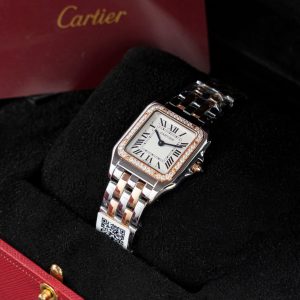 Đồng Hồ Nữ Cartier Panthere WSPN007 Chế Tác Demi Vàng Hồng Viền Đính Moissanite 27x37mm (2)