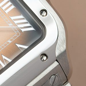 Đồng Hồ Nữ Cartier Santos WSA0065 Replica 11 Mặt Nâu Nhà Máy BV 35mm (2)