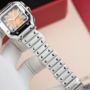 Đồng Hồ Nữ Cartier Santos WSA0065 Replica 11 Mặt Nâu Nhà Máy BV 35mm (2)