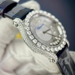 Đồng Hồ Nữ Chopard Chế Tác Đính Kim Cương Moissanite Hong Kong 34mm (1)