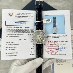 Đồng Hồ Nữ Chopard Chế Tác Đính Kim Cương Moissanite Hong Kong 34mm (1)