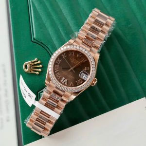 Đồng Hồ Nữ Rolex DateJust Chế Tác Đính Moissanite + Bọc Vàng Thật 18K 31mm (2)
