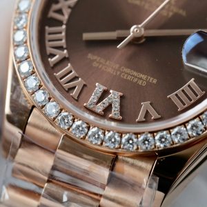 Đồng Hồ Nữ Rolex DateJust Chế Tác Đính Moissanite + Bọc Vàng Thật 18K 31mm (2)