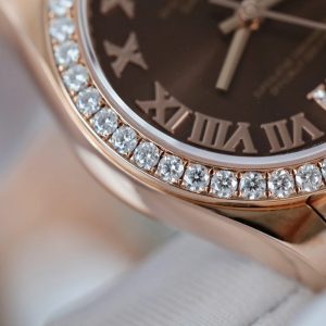 Đồng Hồ Nữ Rolex DateJust Chế Tác Đính Moissanite + Bọc Vàng Thật 18K 31mm (2)
