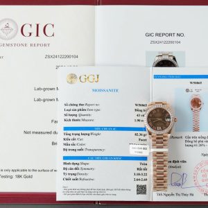 Đồng Hồ Nữ Rolex DateJust Chế Tác Đính Moissanite + Bọc Vàng Thật 18K 31mm (2)