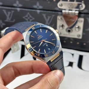 Đồng Hồ Omega Constellation Replica 11 Viền Gốm Xanh Blue Nhà Máy VS 41mm (2)