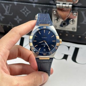 Đồng Hồ Omega Constellation Replica 11 Viền Gốm Xanh Blue Nhà Máy VS 41mm (2)
