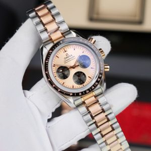 Đồng Hồ Omega SpeedMaster Chế Tác MoonWatch Demi Vàng Hồng 42mm (2)