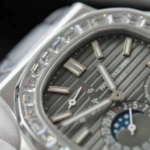 Đồng Hồ Patek Philippe Chế Tác Nautilus 5724 Mặt Xám Dây Da Nhà Máy PPF 40mm (2)