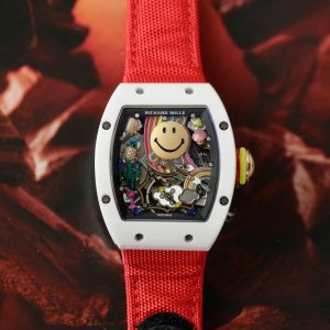 Đồng Hồ Richard Mille Clone 11 RM88 Smiley Vỏ Gốm Trắng Dây Vải Nato 42mm (2)