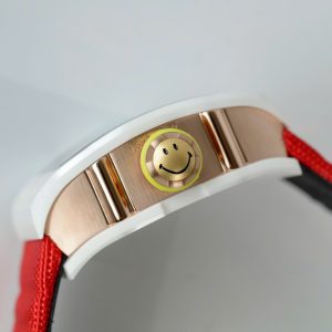 Đồng Hồ Richard Mille Clone 11 RM88 Smiley Vỏ Gốm Trắng Dây Vải Nato 42mm (2)
