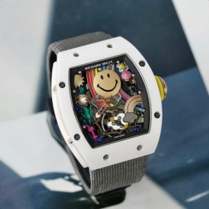 Đồng Hồ Richard Mille Fake 11 RM88 Smiley Dây Vải Nato Màu Xám 42mm (2)