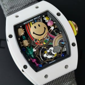 Đồng Hồ Richard Mille Fake 11 RM88 Smiley Dây Vải Nato Màu Xám 42mm (2)