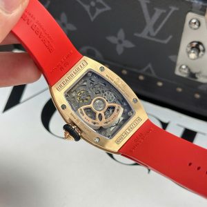 Đồng Hồ Richard Mille RM07-01 Nữ Đính Đá Dây Cao Su Màu Đỏ Nhà Máy ZF 36mm (2)