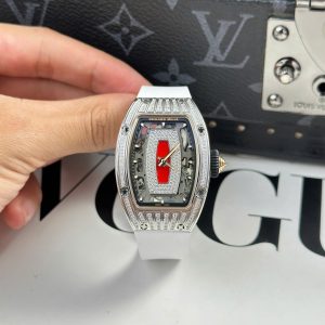Đồng Hồ Richard Mille RM07-01 Nữ Đính Đá Dây Cao Su Màu Trắng Nhà Máy ZF 36mm (3)
