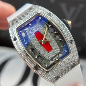 Đồng Hồ Richard Mille RM07-01 Nữ Đính Đá Dây Cao Su Màu Trắng Nhà Máy ZF 36mm (3)