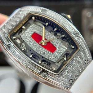 Đồng Hồ Richard Mille RM07-01 Nữ Đính Đá Dây Cao Su Màu Trắng Nhà Máy ZF 36mm (3)