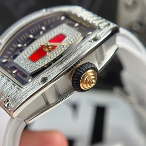 Đồng Hồ Richard Mille RM07-01 Nữ Đính Đá Dây Cao Su Màu Trắng Nhà Máy ZF 36mm (3)