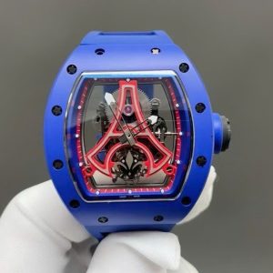 Đồng Hồ Richard Mille RM52-03 Paris Saint-Germain Tourbillon Replica 1 1 Gốm Xanh 40x48mm (1)