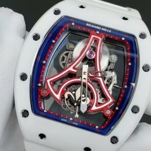 Đồng Hồ Richard Mille RM52-03 Paris Saint-Germain Tourbillon Replica Gốm Trắng 40x48mm (1)