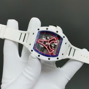 Đồng Hồ Richard Mille RM52-03 Paris Saint-Germain Tourbillon Replica Gốm Trắng 40x48mm (1)